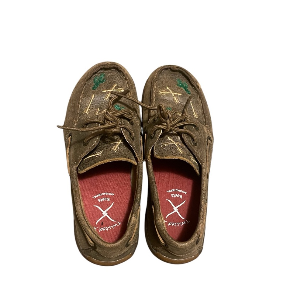 Nearly NEW Twisted X Youth 2 1/2 Cactus & Arrow Loafers- worn only once - Picture 2 of 5